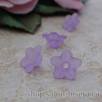 Бусина-цветок 10 мм фиолетовая матовая (цв-12)