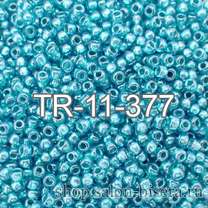TOHO 11/0 #0377 Окрашенный изнутри светлый сапфир/металлизированный сине-зеленый