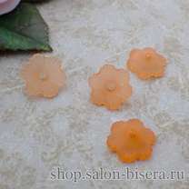 Бусина-цветок 10 мм оранжевая матовая (цв-20)