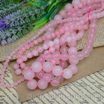 Бусины розового кварца 10 мм