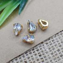 Стразы-капли 5x8 мм LUX Crystal в оправе золото (str-кап5x8-2002)