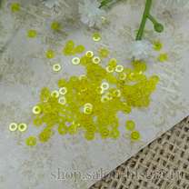 Пайетки (0413) прозрачные желтые 2 мм, Индия