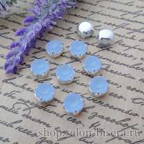 Шатоны Preciosa матовые 8 mm (ss39) Light Sapphire/серебро